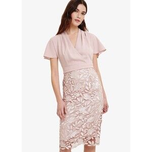 Phase Eight Women's Moriko Lace Short Sleeve Dress In Pink Size 6 US (10UK) $290